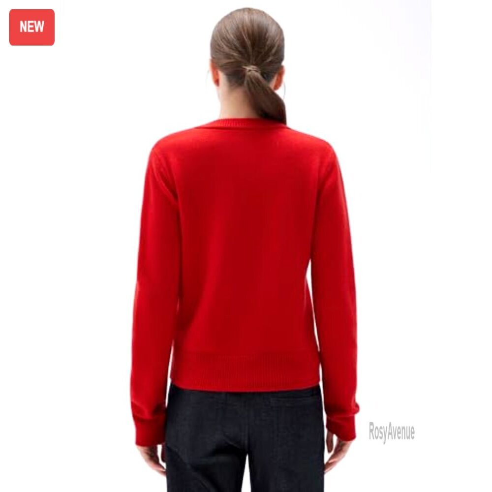 Chunky Cashmere Blend Cardigan Sweater Button Up Long Sleeve Knit Y2K Cozy - Picture 5 of 6